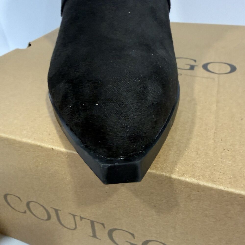 Coutgo Womens Fold Over Mid Calf BootsSlouchy Poi Black Size 6 NWB - Picture 11 of 17